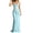 Blue, variant on Elegant Shirred Backless Bodycon Midi Dress Smocked Side Slit Chiffon Fashion Black XL