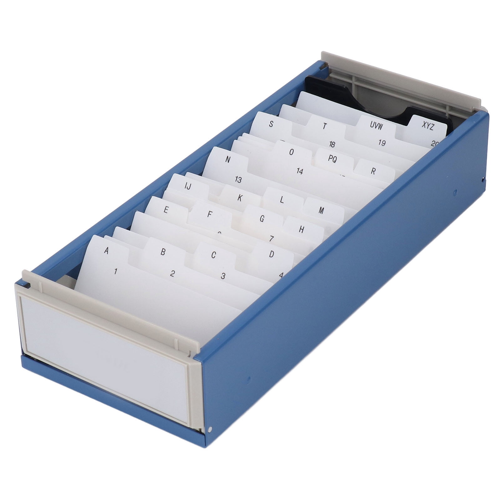 Riousery Index Card Holder Hold 800 Business Cards A To Z Organizer Box with High Transparent Cover for Office and Desktop Blue 10.63 x 4.33 x 3.15 inches / 27 x 11 x 8 cm