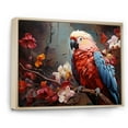 thumbnail image 2 of Designart "Red Harmony Among Parrots I" Parrot Floater Framed Canvas Prints, 2 of 5