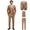 Brown, variant on Men's 4-Piece Single Breasted Notch Lapel Suit Set Includes Jacket, Vest, Dress Pants & Necktie, Premium Fabric Formal Suit Ideal for Business Meetings, Negotiations, Job Interviews