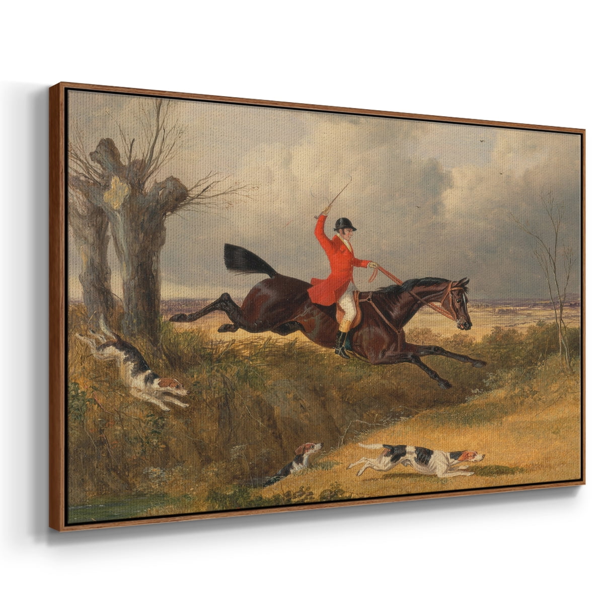 Vintage Animal Print-XLVIII By Wexford Home Framed in Walnut Wood Gallery Wrapped Canvas 17 in. x 25 in.