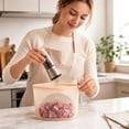 thumbnail image 4 of Reusable Silicone Food Storage Bag Clear Window Design Airtight Seal Refrigerator Freezer Food Pouch, 4 of 4