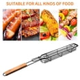 thumbnail image 3 of Naiovety BBQ Grill Mesh Antiadherente Barbacoa Meshes Portable Fish Grilling Mesh Barbacoa Cesta Barbacoa Herramientas Accesorios de cocina Cocina y Comedor plateado + marrón claro Naiovety HA027411-02, 3 of 6