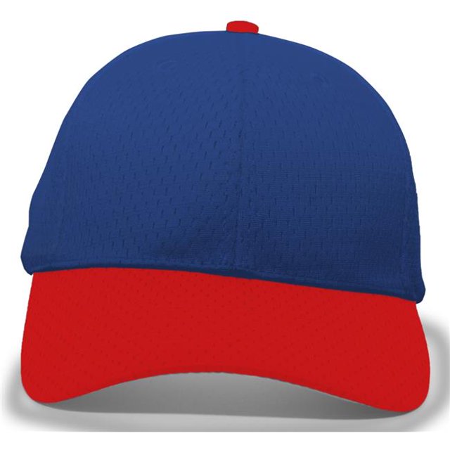 Pacific Headwear 805M.285.OS Coolport Mesh Hook & Loop Adjustable Cap, Royal & Red - One Size