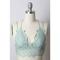 thumbnail image 2 of Women's Floral Lace Bralette Removable Padded Wirefree Longline Bra Bustier (Sage, Medium), 2 of 3