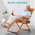 thumbnail image 3 of Best Choice Products Monochromatic Zero Gravity Chair, Folding Patio Recliner w/Side Tray, Headrest - Tangerine, 3 of 8