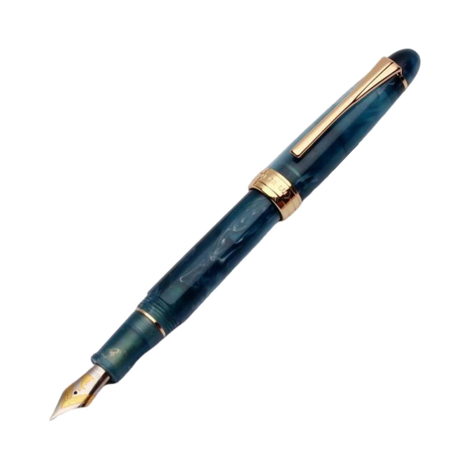 LeeQinersw Piston Fountain Pen Piston Filling Pen Ef0.5mm Smooth Large Ink Capacity Writing dark blue