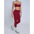 thumbnail image 6 of IBTOM CASTLE Two Piece Workout Sets for Women Color Block Strappy Sports Bra High Waist Leggings Yoga Pilates Outfits Cherry Red, 6 of 7