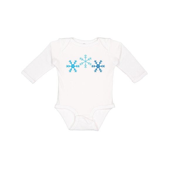Inktastic Snowflakes Winter Christmas Gift Boys or Girls Long Sleeve Baby Bodysuit