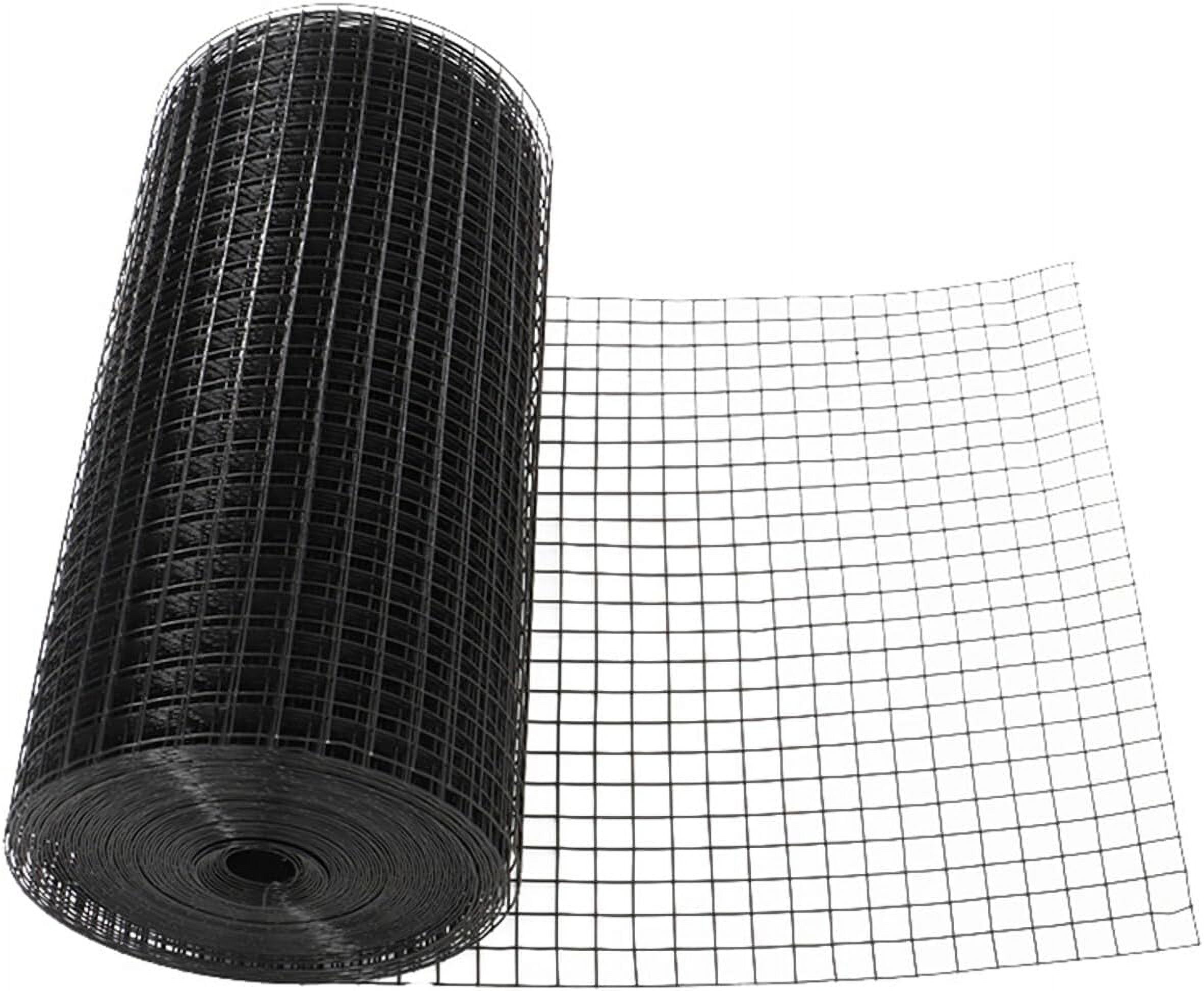 SHZAITOR 24 in x 100 ft Hardware Cloth, 1 in Chicken Wire Fence with Pliers and Glove for Chicken Coop Fences and Poultry Animal Netting (16 Gauge, Black)