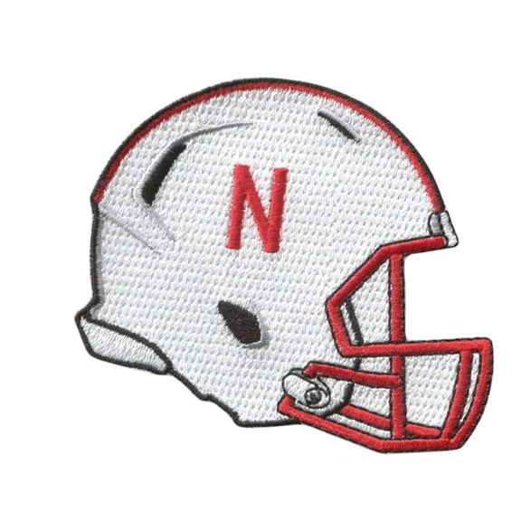 Nebraska Helmet 3.25”W x 2.75”H Hook Velcro Patch (Not an Iron-on Patch)