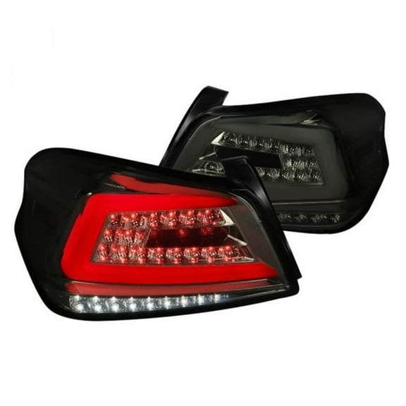 Chrome Housing Smoke Lens with White Bar Sequential LED Tail Lights for 2015-2020 Subaru WRX