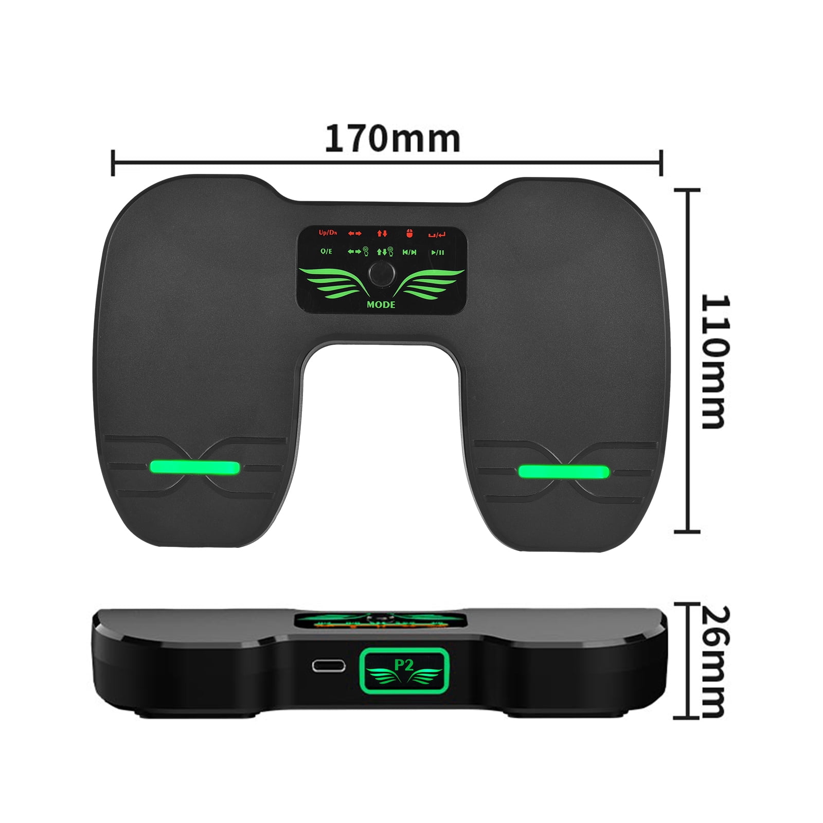 Tomshoo Wireless Page Turner Pedal Rechargeable BT Foot Page Turner for Tablets Smartphones