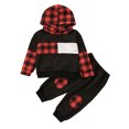 thumbnail image 2 of TheFound Boys Casual Clothes Set Plaid Printed Pattern Hoodie and Pants, 2 of 9