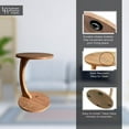 thumbnail image 2 of Ultimate Premium Products C-Shaped End Table with Rolling Wheels, Brown, 2 of 5