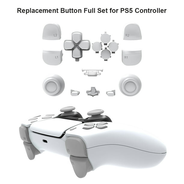 Reemplazo Del Botón Del Controlador Para el juego completo de botón de repuesto DualSense para piezas de controlador PS5 (blanco)