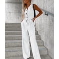 thumbnail image 5 of Ashirexll Womens Summer Outfits, Two Piece Sets for Women, Solid Color V-Neck Sleeveless Top and High Waisted Pants, 5 of 7