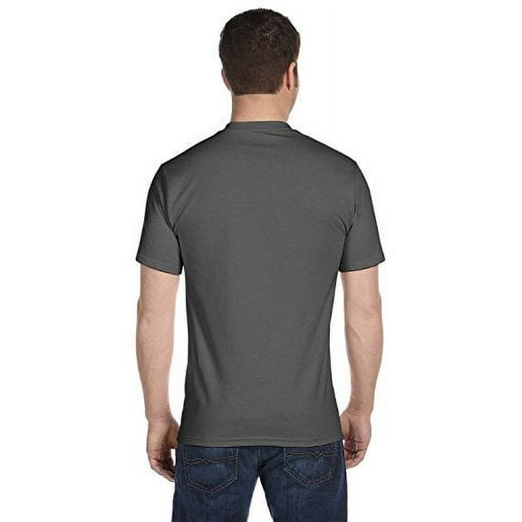 Hanes mens 5.2 oz. ComfortSoft Cotton T-Shirt5280-SMOKE GRAY-2XL-6PK Pack of 6