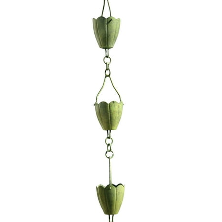 Weathered Patina Chain - Patina Products Verdigris Flower Cup Rain Chain