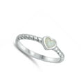 thumbnail image 4 of CHOOSE YOUR COLOR White Simulated Opal Promise Heart Ring .925 Sterling Silver CZ Female Size 10, 4 of 4