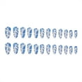 thumbnail image 4 of Fofosbeauty 24pcs Press on False Nails, Medium Almond Fake Acrylic Nails, Blue Clouds and Misty Flowers, 4 of 10