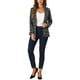 thumbnail image 2 of BLAZERS CHIC PARA MUJERES INSPIRE Con Solapa Notch de Manga Larga y Un Botón, Blazer de Cuadros Verde Azul M, 2 of 6