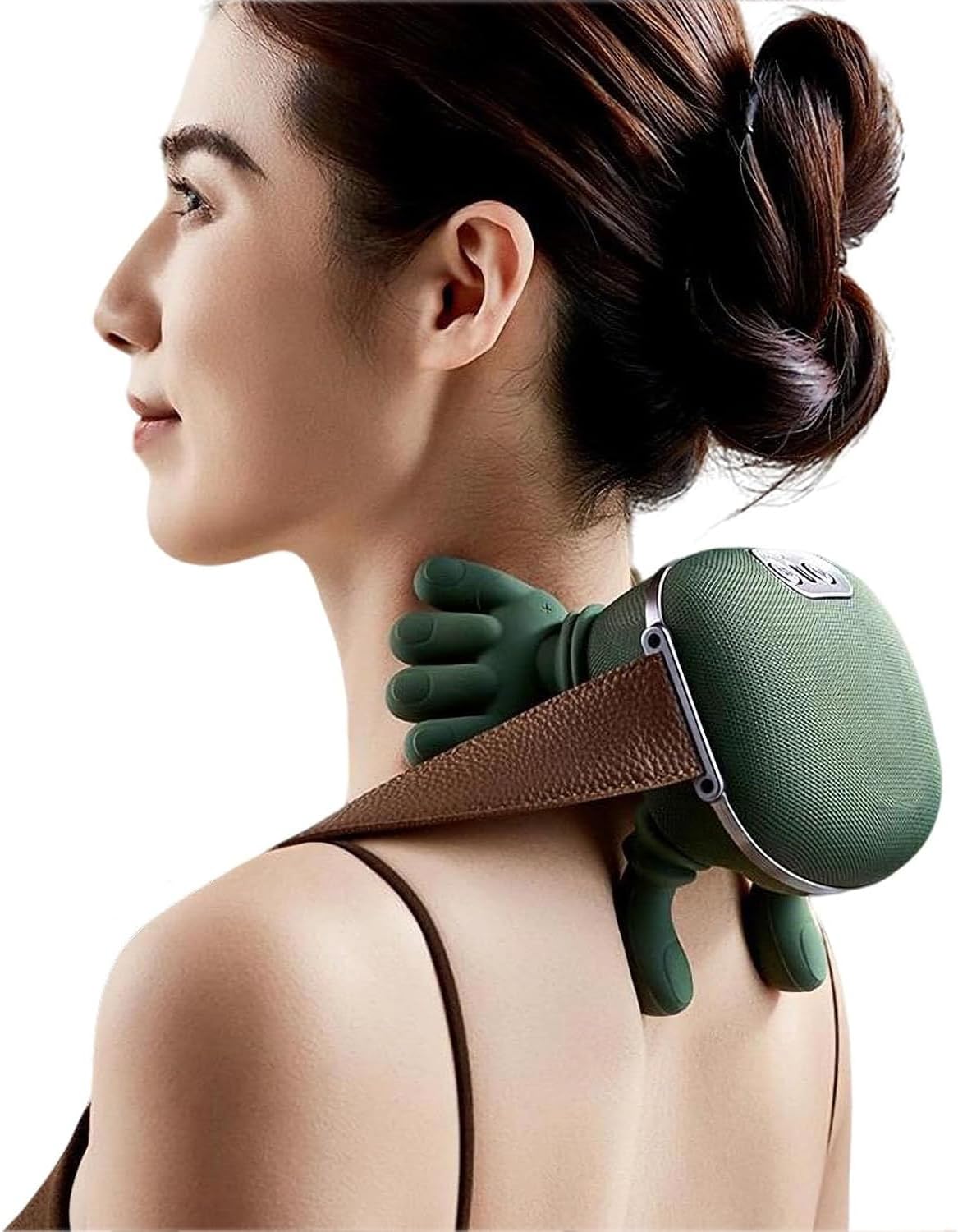 Neck Massager with Heat - Portable Shoulder & Back Massager with Bionic Fingers, Deep Tissue Shiatsu Massage Tools & Device for Pain Relief, Rechargeable, Birthday Christmas Gifts for Adults