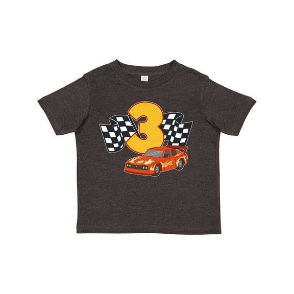 Inktastic Number Three Race Car Boys or Girls Toddler T-Shirt