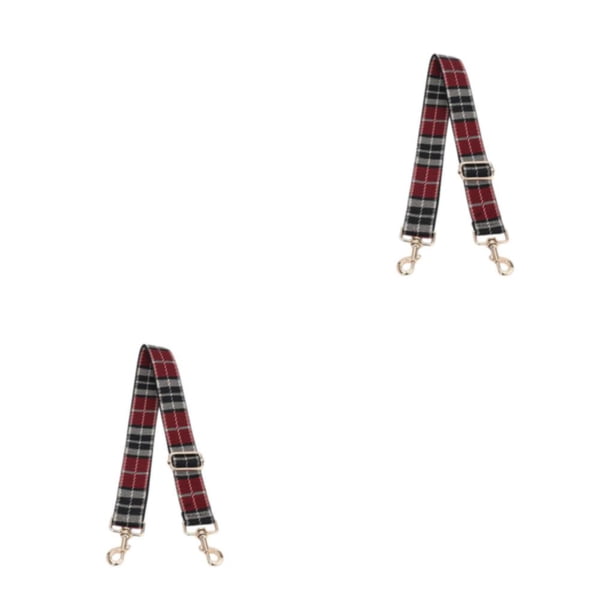 Guardurnaity Bolso de mano para mujer, bandolera larga, correa de repuesto, cinturón cruzado ancho, artesanía, gancho giratorio de Metal Cuadro rojo y gris 2piezas