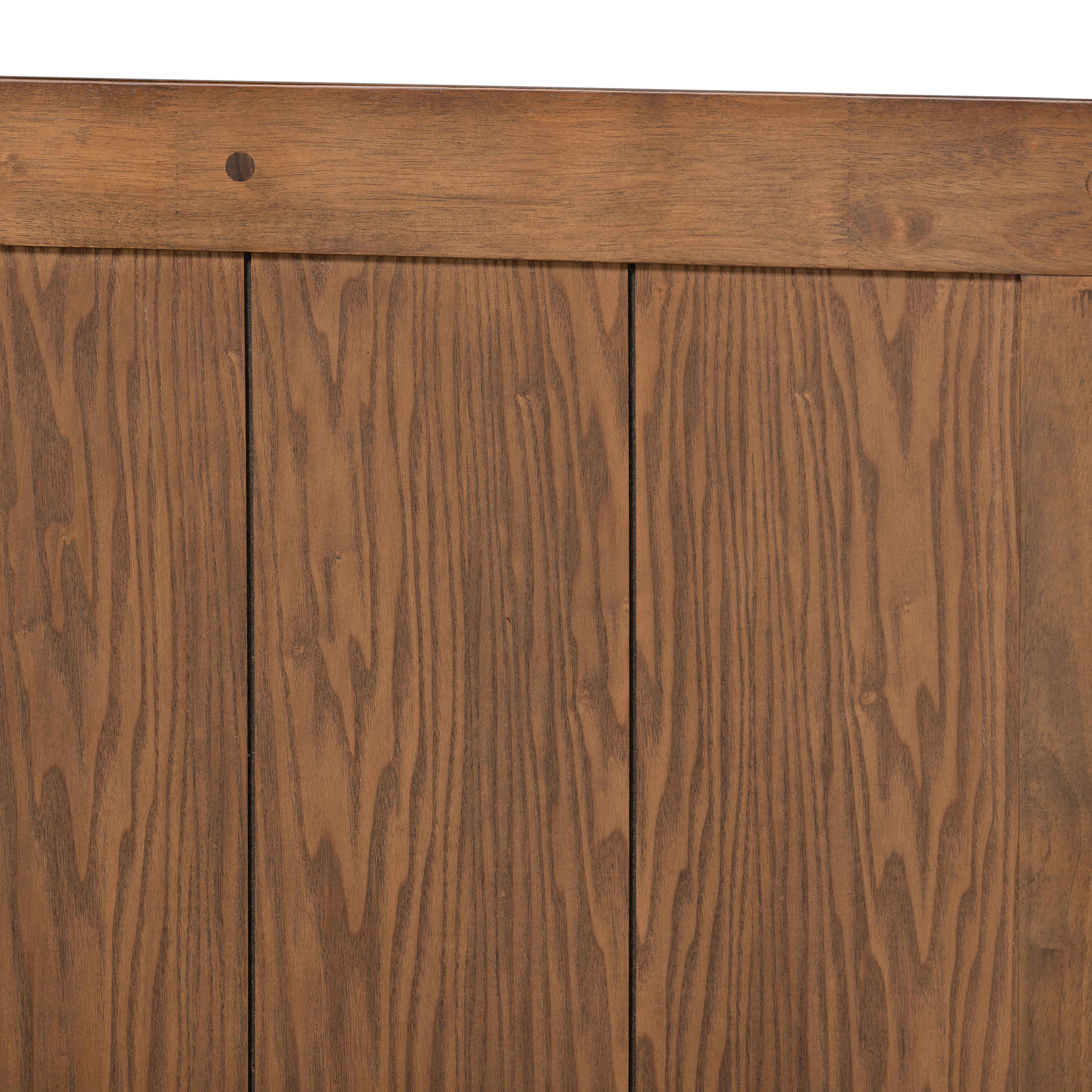 Baxton Studio Nicola Mid-Century Wood Back Support Platform Bed, Twin, Ash Walnut