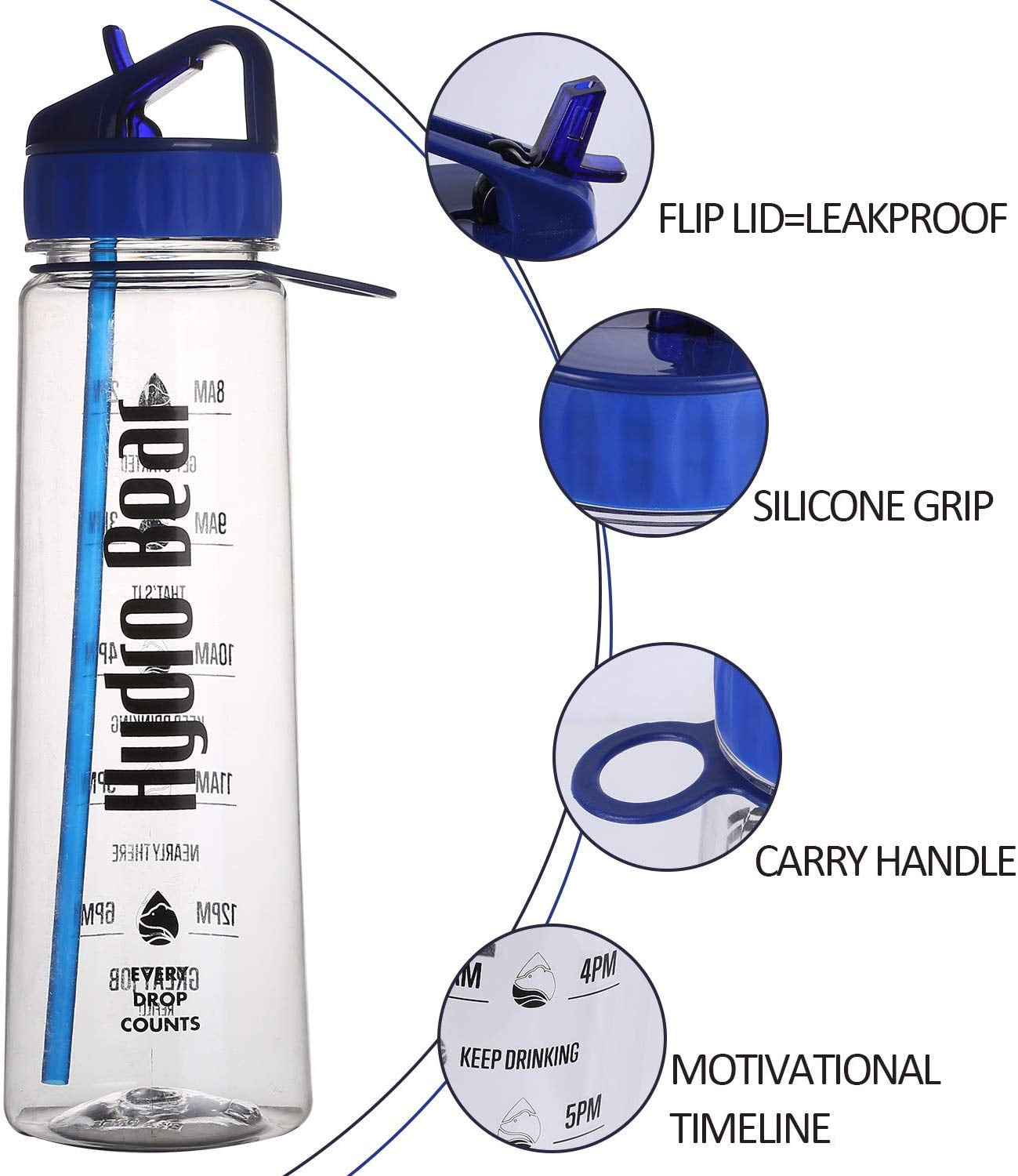 Hike More, Worry Less - Personalized Water Bottle With Time Marker