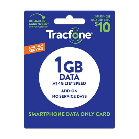 TracFone $10 Data only (No service days) Plan (Email