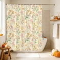 thumbnail image 5 of Orange Spring Floral Shower Curtain Set - 72" x 78" Washable Bathtub Curtain with 12 Hooks, Green Botanical Wildflower Blossoms Waterproof Fabric Stall Shower Curtains for Bathroom/Bathtub Décor, 5 of 8