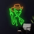 thumbnail image 3 of Handmadetneonsign Cowboy Alien Led Sign, Alien Cowboy Girl Neon Light, Alien Cowboy Hat Neon Sign, 3 of 5