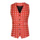 thumbnail image 5 of Chaleco sin mangas de ajuste slim para hombres, patrón de lunares, color rojo M, 5 of 5