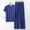 Blue, variant on TMOYZQ Women's Loungewear Sets 2 Piece Pajama Sets Matching Outfits T-shirt Long Pants Solid Color Soft Lounge Set Sweatsuits
