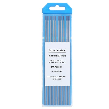 

10Pcs Rod Welding Tungsten Electrode Arc Yttrium Needle Equipment Blue 3.2mm WY20