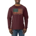 thumbnail image 1 of Wild Bobby, American Game Flag Baseball Bat Ball, Sports, Men Long Sleeve Shirt, Maroon, X-Large, 1 of 3