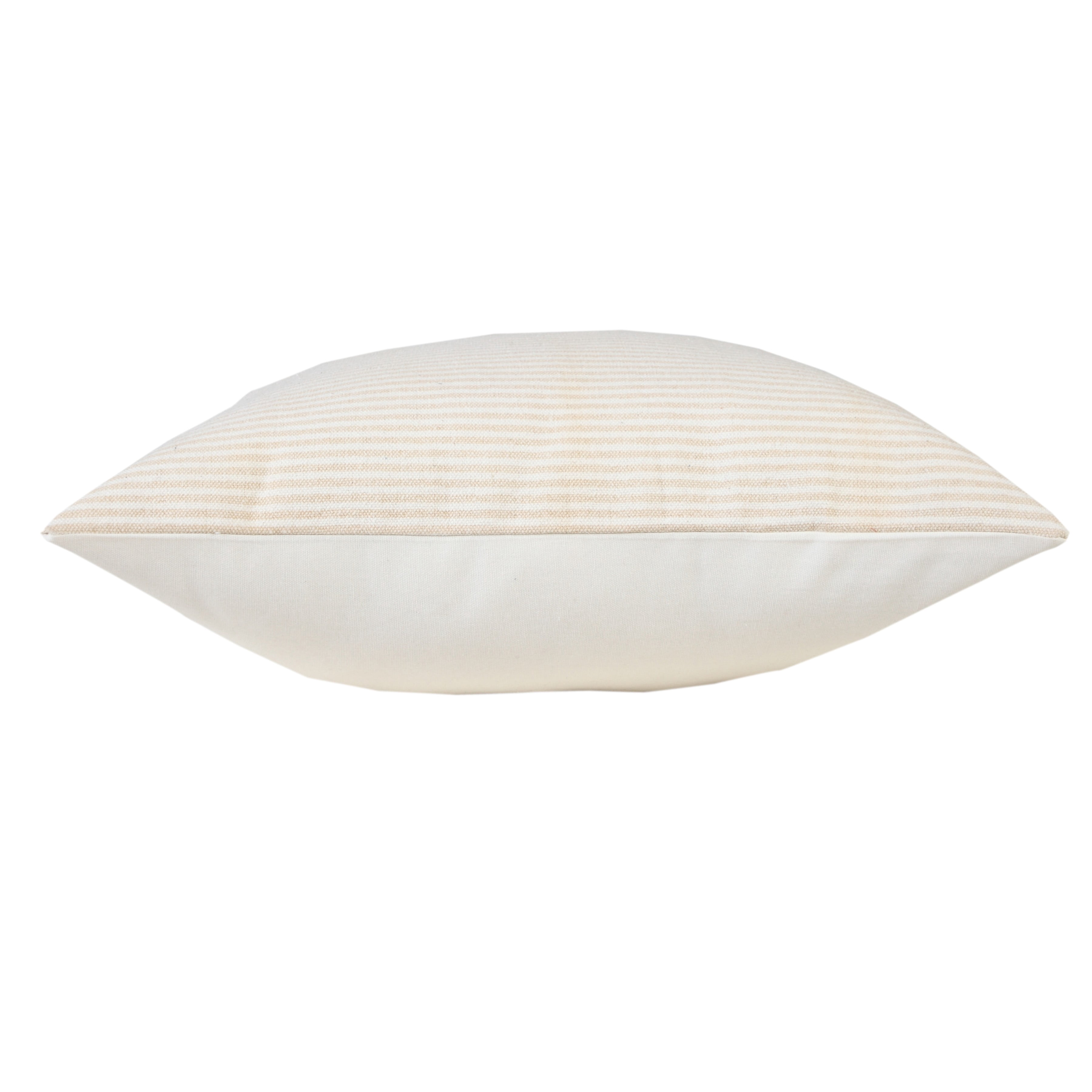 Ox Bay Hampton Set of 2 Striped 20" x 20" Beige/White Cotton Adult Decorative Throw Pillows