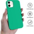 thumbnail image 6 of Shockproof Designed for iPhone 12 Mini Case, Liquid Silicone Phone Case with [Soft Anti-Scratch Microfiber Lining] Full Body Drop Protection 5.4 inch Slim Thin Cover, Emerald Green, 6 of 8