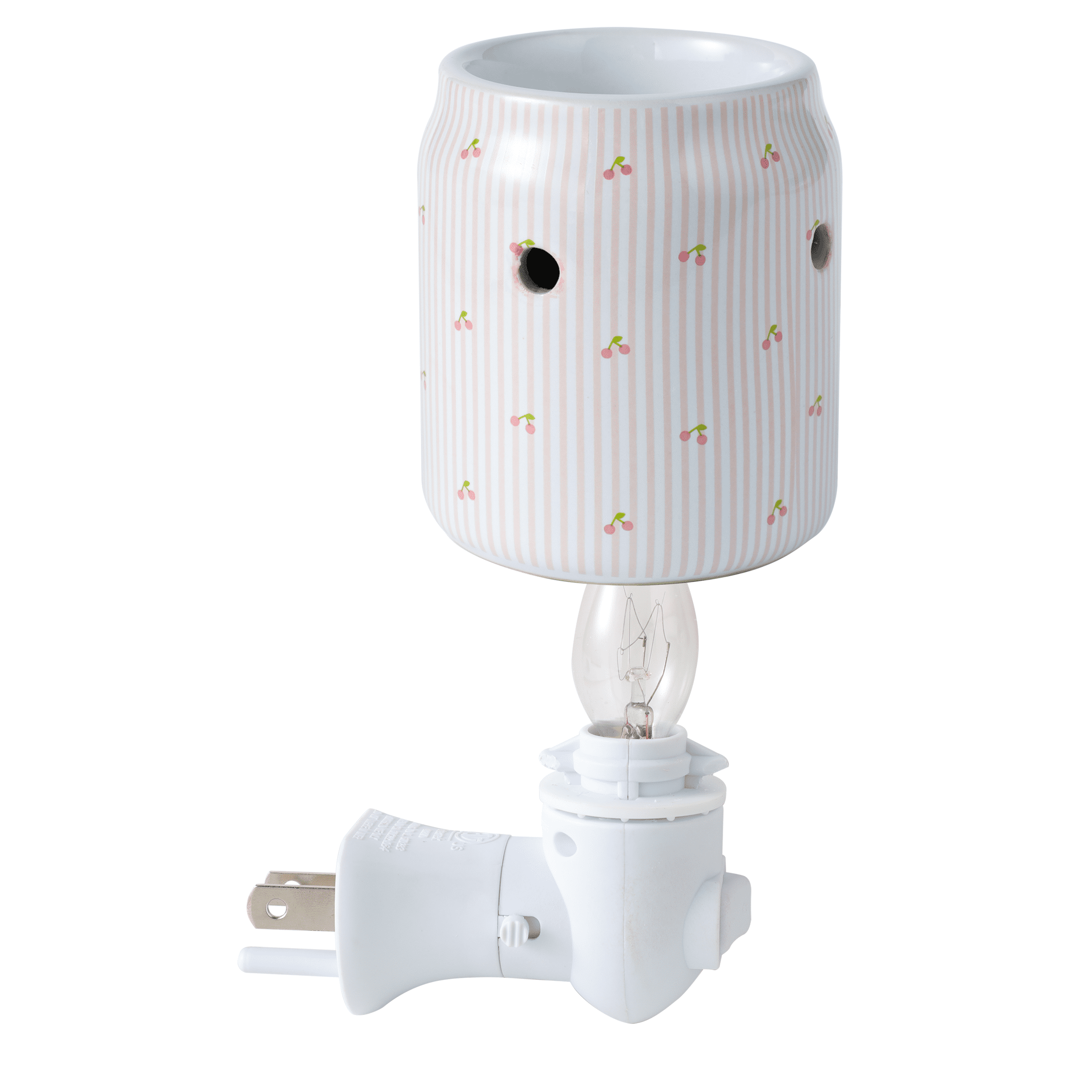 Mainstays Plug-in Wax Melt Warmer with LED Light in Striped Cherry Soda Can Design
