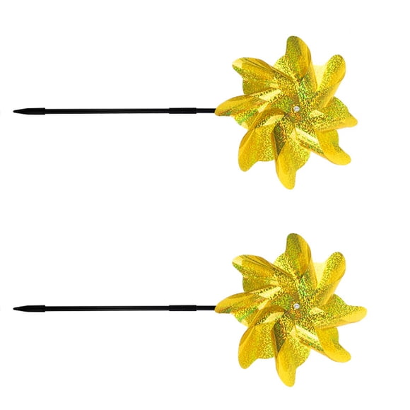 Naiovety 2x repelente de pájaros plateado, Spinner de viento no tóxico que mantiene alejados a los pájaros, elemento reflectante para jardín Jardín y Patio Oro