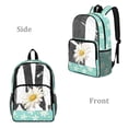 thumbnail image 2 of COEQINE Large Clear Backpack 17 Inch Transparent Bookbag for Women Girls College, Heavy Duty PVC Polyester Backpack for Work Travel, Stylish Daypack for Concert Stadium, Daisy Mint Green, 2 of 7