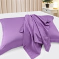 thumbnail image 4 of REGALWOVEN Juego de Fundas de Almohada de Satén de 2 Piezas, Fundas de Almohada de Satén Sedoso, Púrpura, 4 of 7