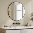 thumbnail image 4 of BEAUTYPEAK 30" Wall Mirror Bathroom Mirror Wall Mounted Round Mirror, Black, 4 of 7