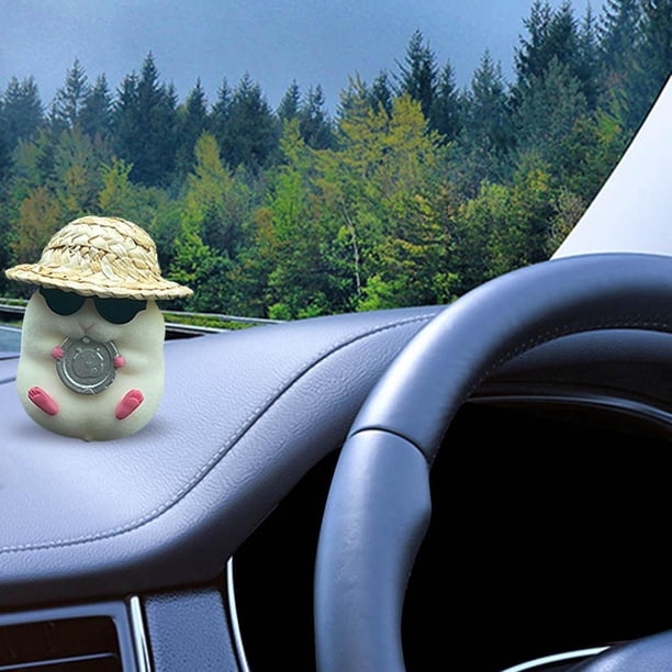 Mini Hamster Easter Car Dashboard Ornament Animales Modelo Juguetes Regalo de cumpleaños decoración del coche para Office Desk Home Party Favor Acceso Estilo H Macarena estatuilla de animales