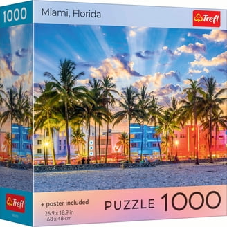Clementoni 500-Piece Jigsaw Puzzle - Miami Beach Florida Scene, Made In Italy (49x36cm)