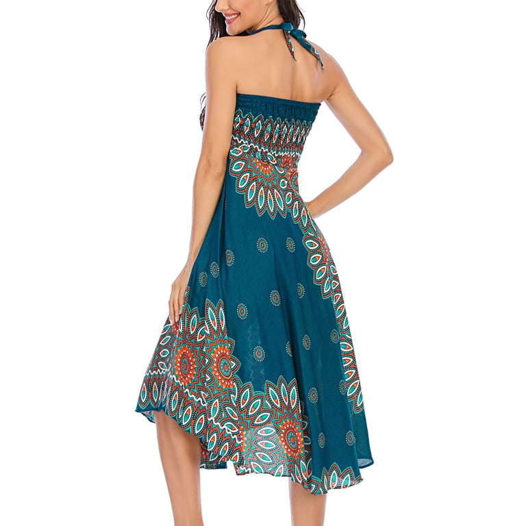 Swsmclt Women's Summer Flowy Dress Hippie Indian Gypsy High Waist Long Skirts Boho Skirt Bohemian Maxi Floral Printed Tie Front Dresses Elastic Waist Swsmclt Women's Summer Flowy Dress Hippie Indian Gypsy High Waist Long Skirts Boho Skirt Bohemian Maxi Floral Printed Tie Front Dresses Elastic Waist