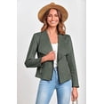 thumbnail image 5 of PRETTYGARDEN Women's Faux Suede Jackets 2025 Spring Fall Clothes Long Sleeve Open Front Cropped Coat Outwear, 5 of 10