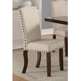 thumbnail image 6 of Classic Cream Upholstered Cushion Chairs Set of 2pc Dining Chair Nailheads Solid wood Legs Dining Room, 6 of 9